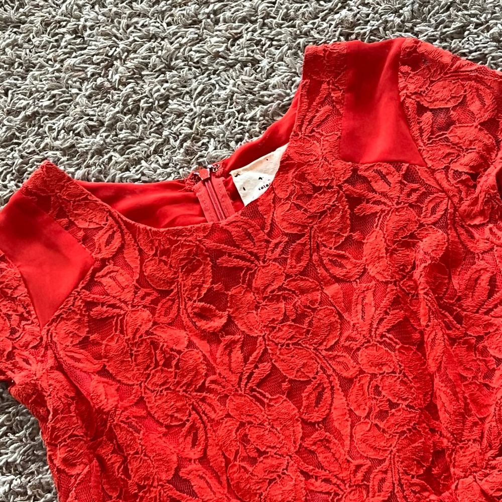 Coincidence &‎ Chance Urban Outfitters Red Floral Lace Fit and Flare Dress Small
